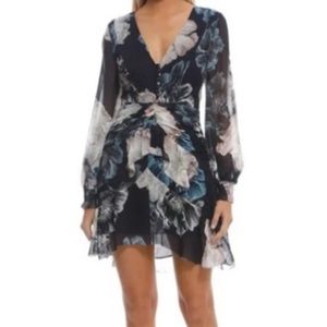 Nicholas Midnight Blue Floral Mini Dress - NWT
